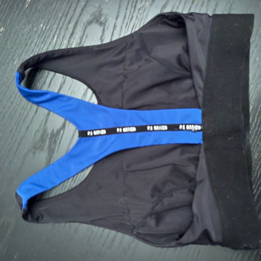 Black and Blue P.E Nation Sports Bra with Racerback Design